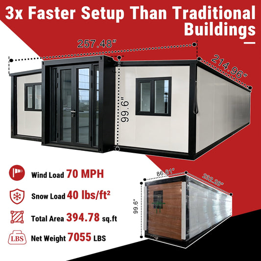 Expandable Prefab Modular House with Steel Frame and Insulated Panels